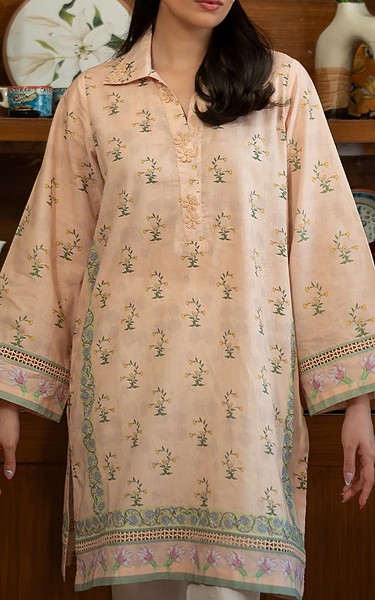 Sahar Peach Lawn Kurti | Pakistani Lawn Dress in USA- Image 2
