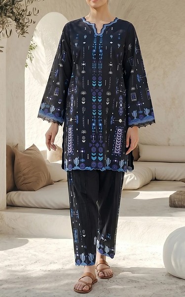 Sahar Black Lawn Suit (2Pcs) | Pakistani Lawn Dress in USA- Image 1