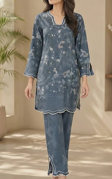 Sahar Grey Lawn Suit (2Pcs) | Pakistani Lawn Dress in USA- Image 1