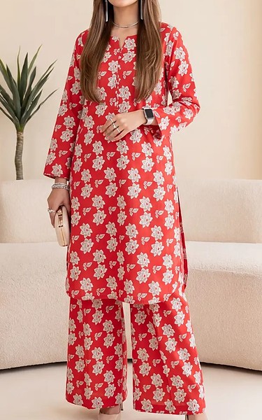 Salitex Red Lawn Suit (2Pcs) | Pakistani Lawn Dress in USA- Image 1
