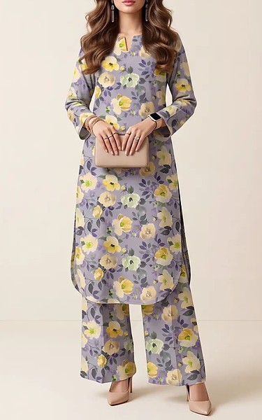 Salitex Cadet Blue Lawn Suit (2Pcs) | Pakistani Lawn Dress in USA- Image 1