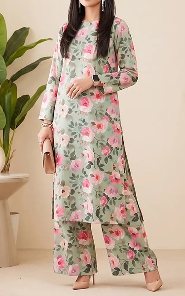 Salitex Pista Green Lawn Suit (2Pcs) | Pakistani Lawn Dress in USA- Image 1