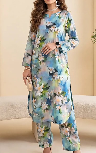 Salitex Blue Lawn Suit (2Pcs) | Pakistani Lawn Dress in USA- Image 1