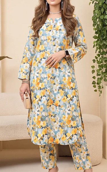 Salitex Cadet Blue Lawn Suit (2Pcs) | Pakistani Lawn Dress in USA- Image 1