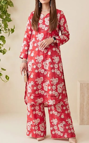 Salitex Red Lawn Suit (2Pcs) | Pakistani Lawn Dress in USA- Image 1