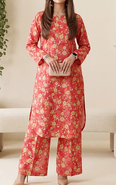 Salitex Red Lawn Suit (2Pcs) | Pakistani Lawn Dress in USA- Image 1