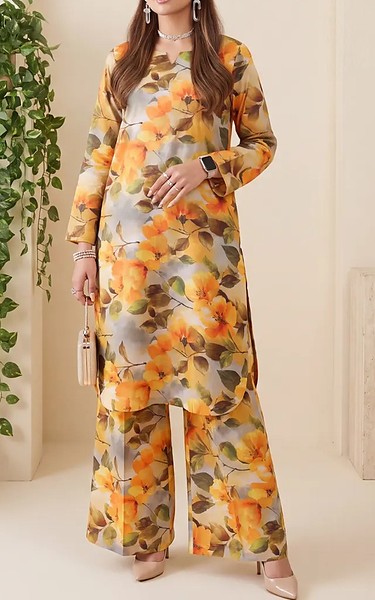 Salitex Mustard Lawn Suit (2Pcs) | Pakistani Lawn Dress in USA- Image 1