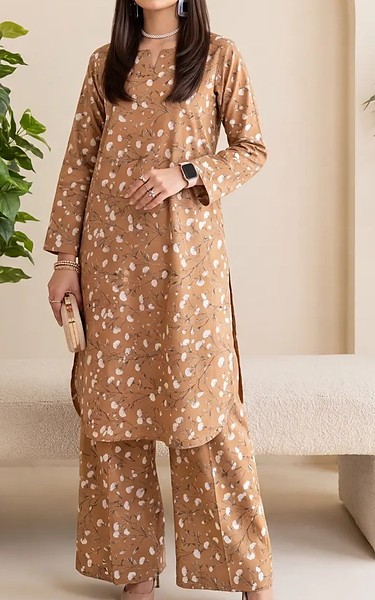 Salitex Brown Lawn Suit (2Pcs) | Pakistani Lawn Dress in USA- Image 1