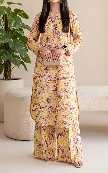 Salitex Yellow Lawn Suit (2Pcs) | Pakistani Lawn Dress in USA- Image 1