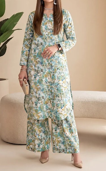 Salitex Aqua Lawn Suit (2Pcs) | Pakistani Lawn Dress in USA- Image 1