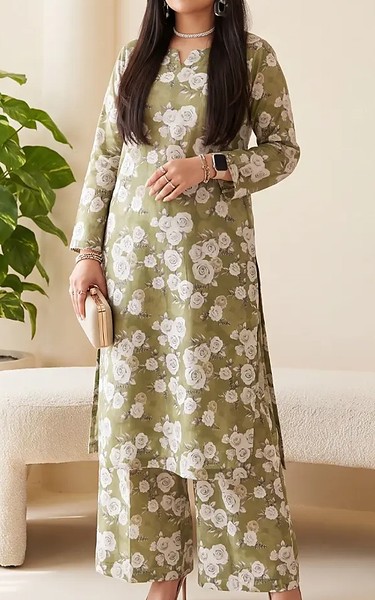 Salitex Green Lawn Suit (2Pcs) | Pakistani Lawn Dress in USA- Image 1