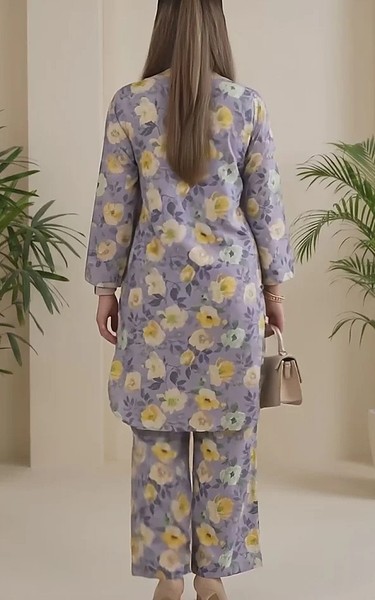 Salitex Purple Lawn Suit (2Pcs) | Pakistani Lawn Dress in USA- Image 2