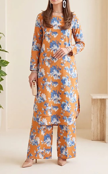 Salitex Orange Lawn Suit (2Pcs) | Pakistani Lawn Dress in USA- Image 1