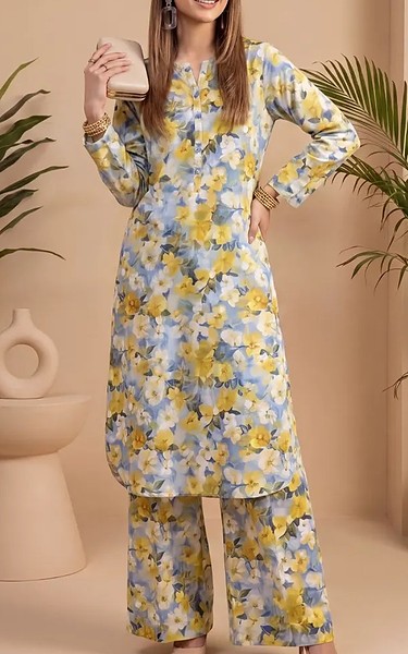 Salitex Yellow Lawn Suit (2Pcs) | Pakistani Lawn Dress in USA- Image 1