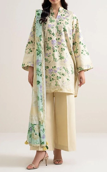 Sapphire Cream Lawn Suit (2 Pcs) | Pakistani Lawn Dress in USA- Image 1