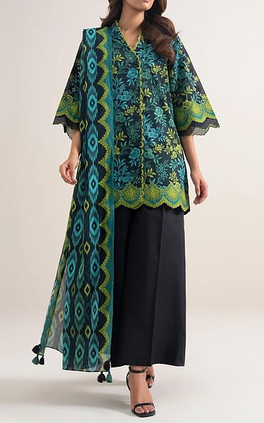 Sapphire Black/Teal Lawn Suit (2 Pcs) | Pakistani Lawn Dress in USA- Image 1
