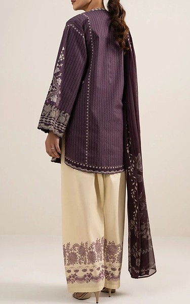 Sapphire Purple Taupe Cotton Suit | Pakistani Lawn Dress in USA- Image 2