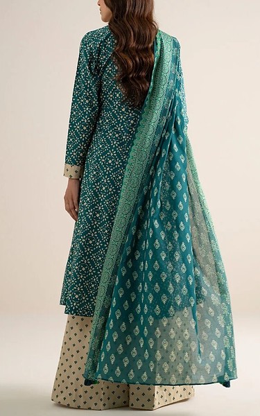Sapphire Teal/Off White Lawn Suit | Pakistani Lawn Dress in USA- Image 2