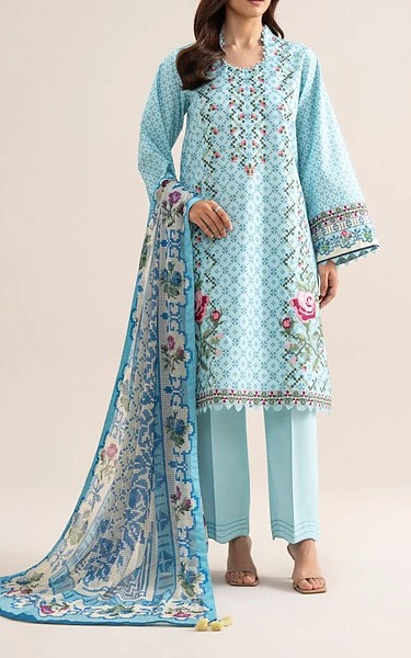 Sapphire Sky Blue Cotton Suit | Pakistani Lawn Dress in USA- Image 1