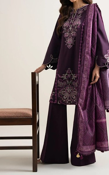 Sapphire Plum Purple Lawn Suit | Pakistani Lawn Dress in USA- Image 1