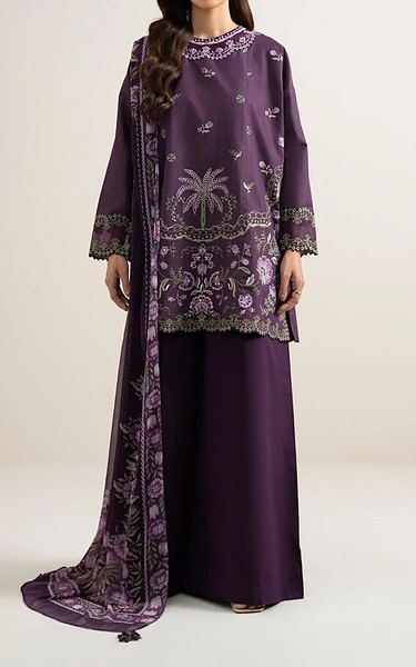 Sapphire Plum Purple Lawn Suit | Pakistani Lawn Dress in USA- Image 1