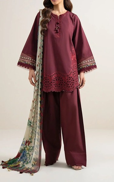 Sapphire Wine Berry Lawn Suit | Pakistani Lawn Dress in USA- Image 1