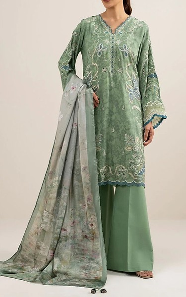 Sapphire Slate Green Jacquard Suit | Pakistani Lawn Dress in USA- Image 1
