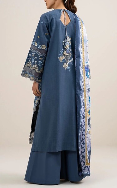 Sapphire Blue Dobby Suit | Pakistani Lawn Dress in USA- Image 2