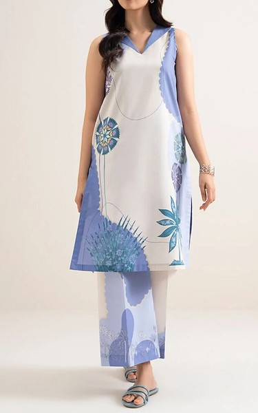 Sapphire Off White/Blue Lawn Suit (2 Pcs) | Pakistani Lawn Dress in USA- Image 1
