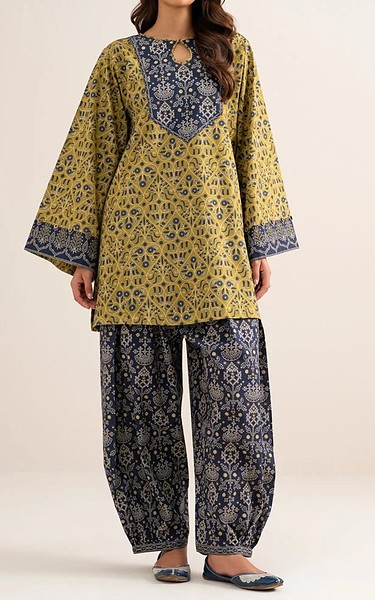 Sapphire Mustard/Blue Cotton Suit (2 Pcs) | Pakistani Lawn Dress in USA- Image 1
