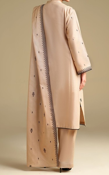 Kayseria Beige Khaddar Suit | Pakistani Winter Dresses in USA- Image 2