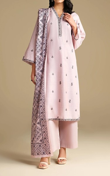Kayseria Pink Khaddar Suit | Pakistani Winter Dresses in USA- Image 1