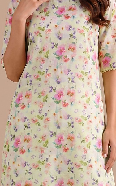 Kayseria Light Green Lawn Suit (2Pcs) | Pakistani Lawn Dress in USA- Image 2