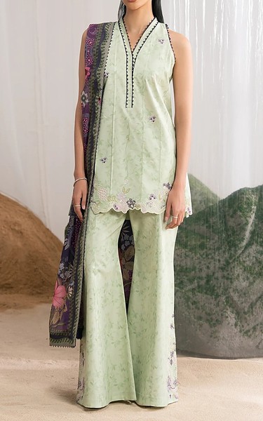 Seran Pistachio Green Cambric Suit | Pakistani Winter Dresses in USA- Image 1
