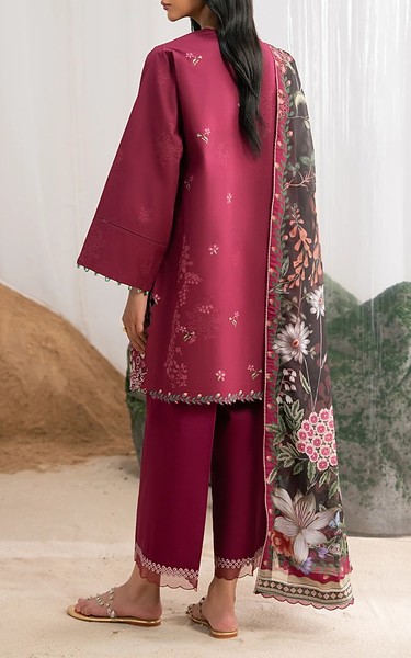 Seran Raspberry Cambric Suit | Pakistani Winter Dresses in USA- Image 2