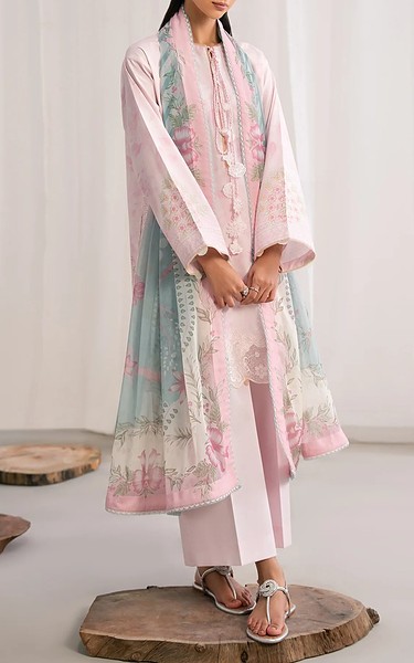 Seran Pink Flare Cambric Suit | Pakistani Winter Dresses in USA- Image 1