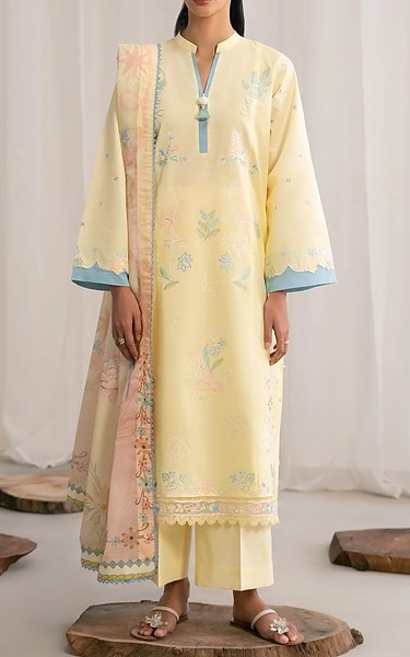 Seran Cream Cambric Suit | Pakistani Winter Dresses in USA- Image 1