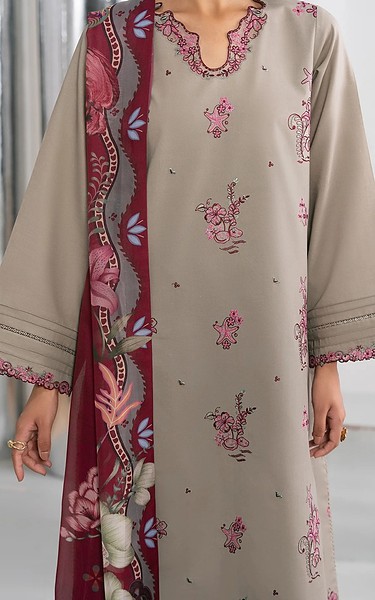 Seran Grey Cambric Suit | Pakistani Winter Dresses in USA- Image 2
