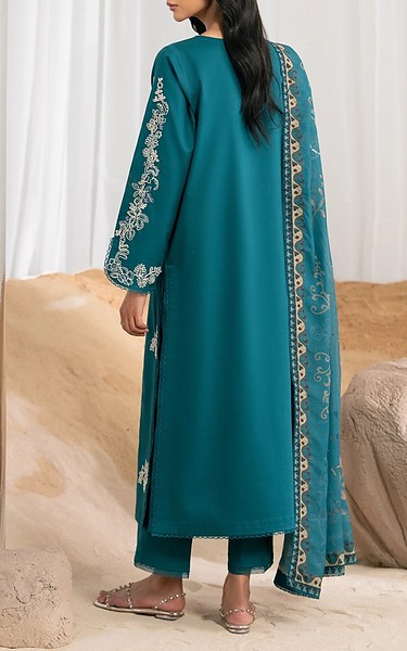 Seran Teal Cambric Suit | Pakistani Winter Dresses in USA- Image 2