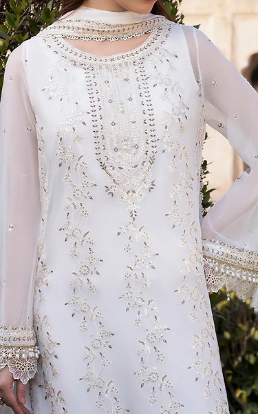 Sifa White Chiffon Suit | Pakistani Embroidered Chiffon Dresses USA- Image 2