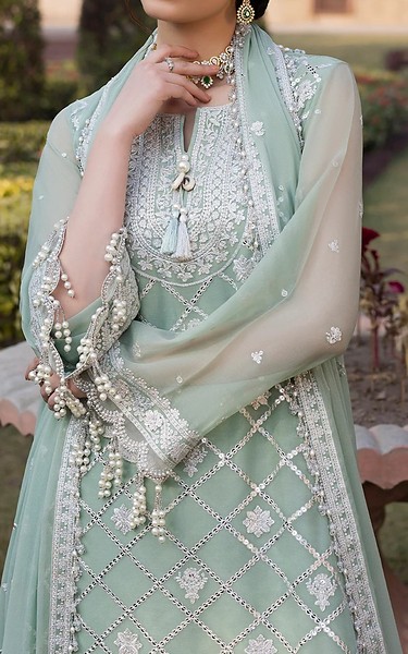 Sifa Light Turquoise Chiffon Suit | Pakistani Embroidered Chiffon Dresses USA- Image 2