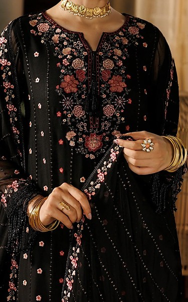 Sifa Black Chiffon Suit | Pakistani Embroidered Chiffon Dresses USA- Image 2