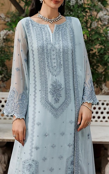 Sifa Cadet Blue Chiffon Suit | Pakistani Embroidered Chiffon Dresses USA- Image 3