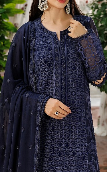 Sifa Royal Blue Chiffon Suit | Pakistani Embroidered Chiffon Dresses USA- Image 2