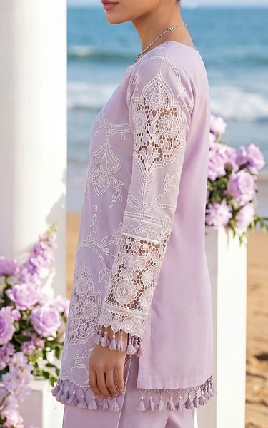 Threads and Motifs Lavender Cotton Suit | Pakistani Lawn Dress in USA- Image 2