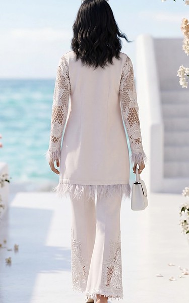 Threads and Motifs Peach Cotton Suit | Pakistani Lawn Dress in USA- Image 2