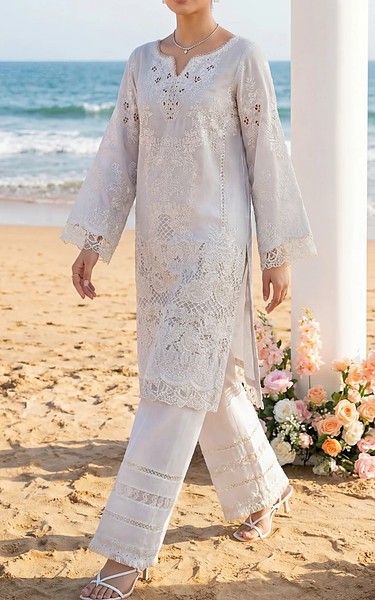 Threads and Motifs Lilac Cotton Suit | Pakistani Lawn Dress in USA- Image 1