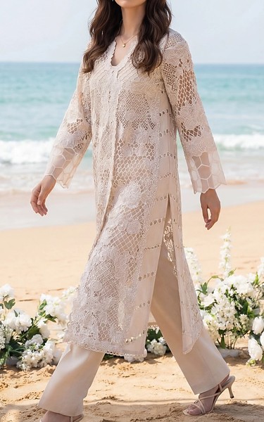 Threads and Motifs Ivory Cotton Suit | Pakistani Lawn Dress in USA- Image 2
