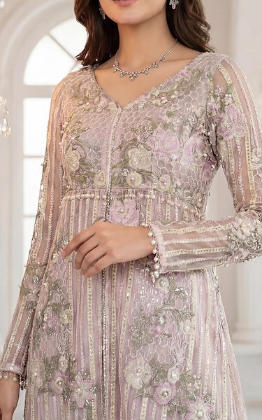 Threads and Motifs Pink Chiffon Suit | Pakistani Embroidered Chiffon Dresses USA- Image 1