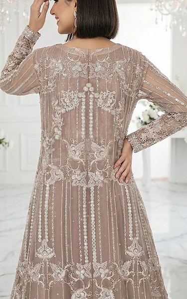 Threads and Motifs Mauve Net Suit | Pakistani Embroidered Chiffon Dresses USA- Image 3
